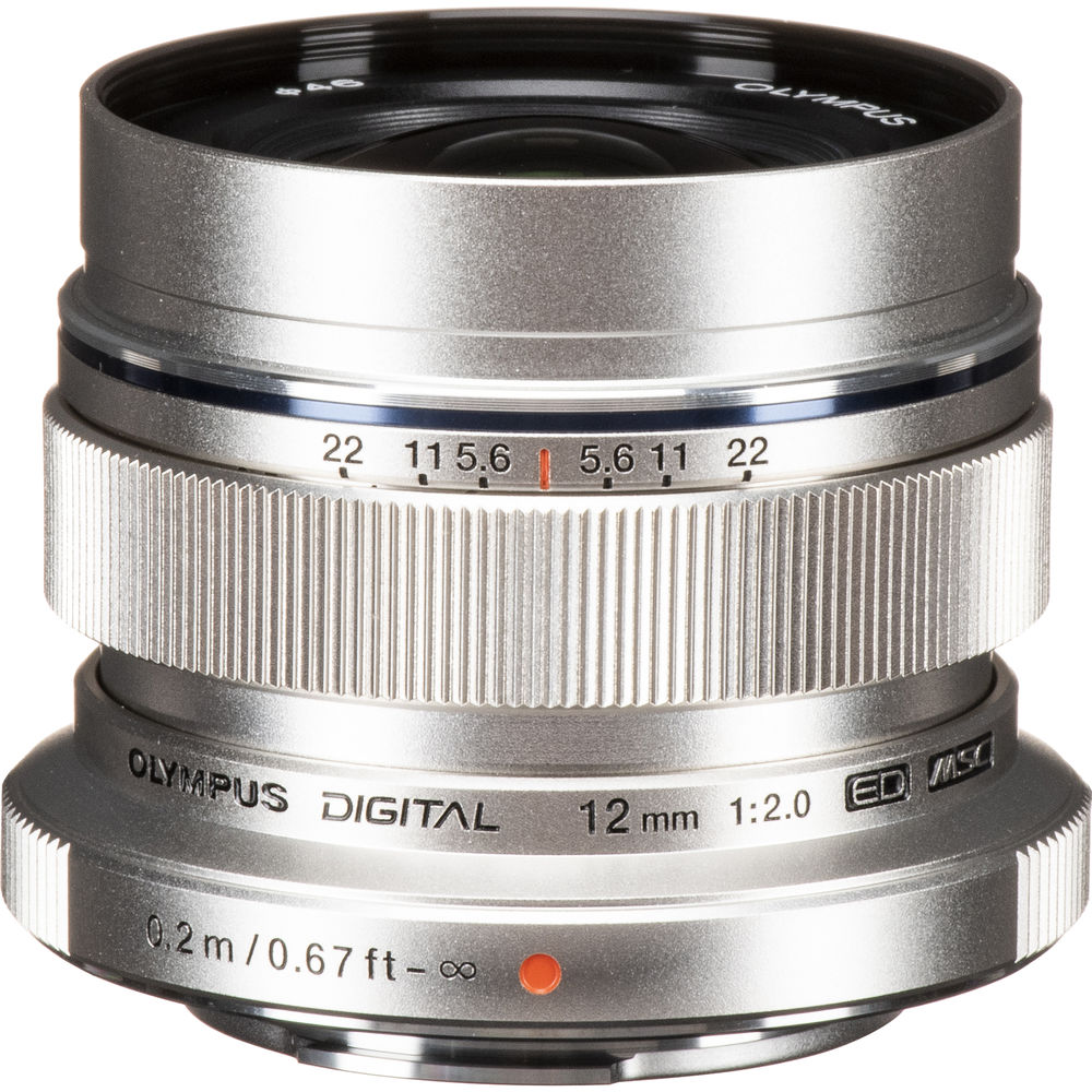 Olympus M.Zuiko Digital ED 12mm f/2 Lens (Silver) - 2 Year Warranty - Next Day Delivery