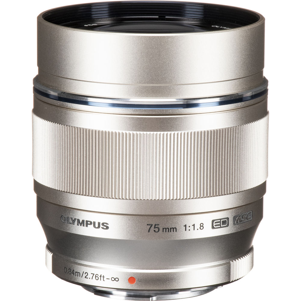 Olympus M.Zuiko Digital ED 75mm f/1.8 Lens (Silver) - 2 Year Warranty - Next Day Delivery