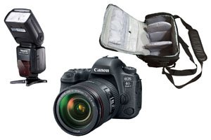 Canon EOS 6D Mark II 24-105 II + Camera Bag + Flash Kit