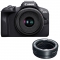 Canon EOS R100 Mirrorless Camera with RF-S 18-45mm STM Lens with EF-EOS R mount adapter - view 1